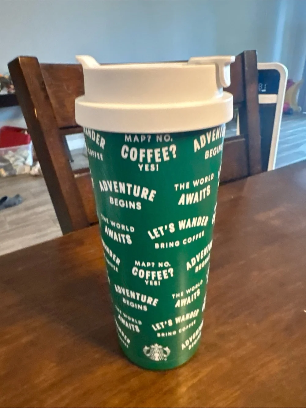 Starbucks Green Adventure Insulated Travel Tumbler with White Lid